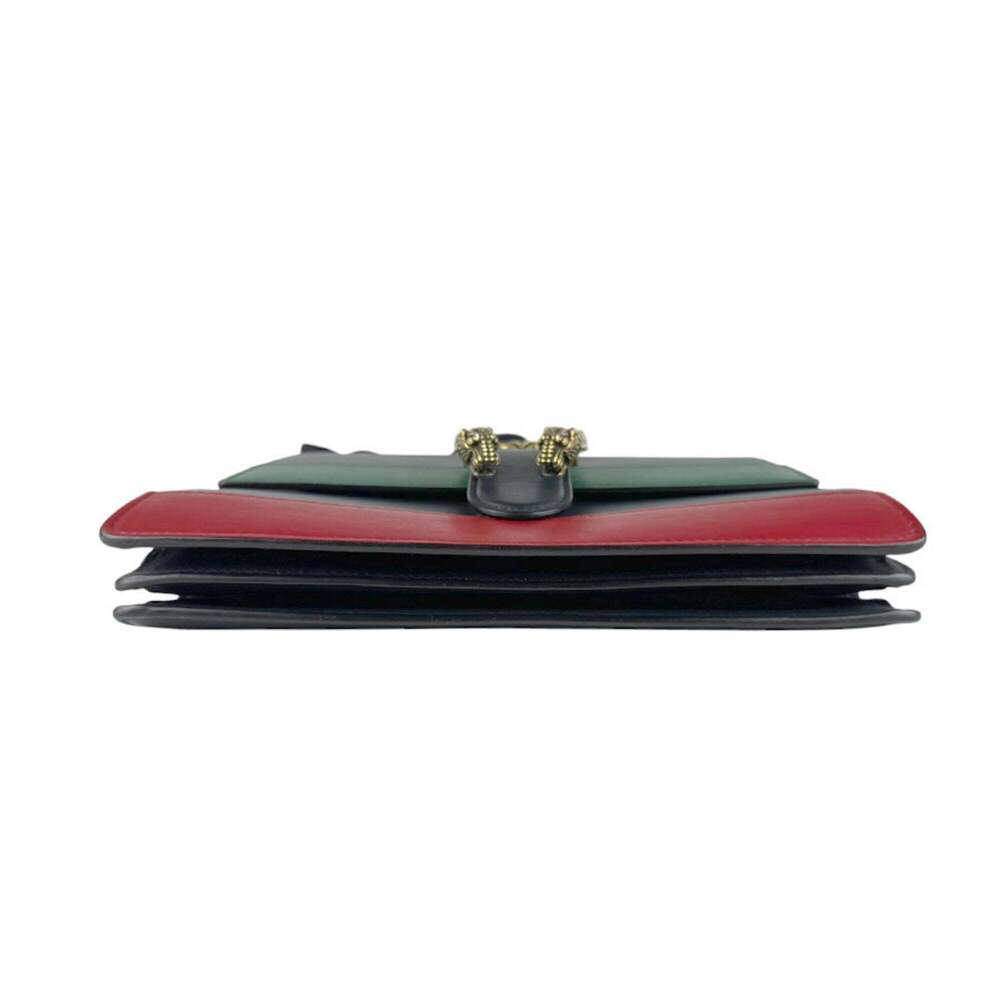 GUCCI Red Leather Bamboo Shoulder Bag - Picture 4 of 14